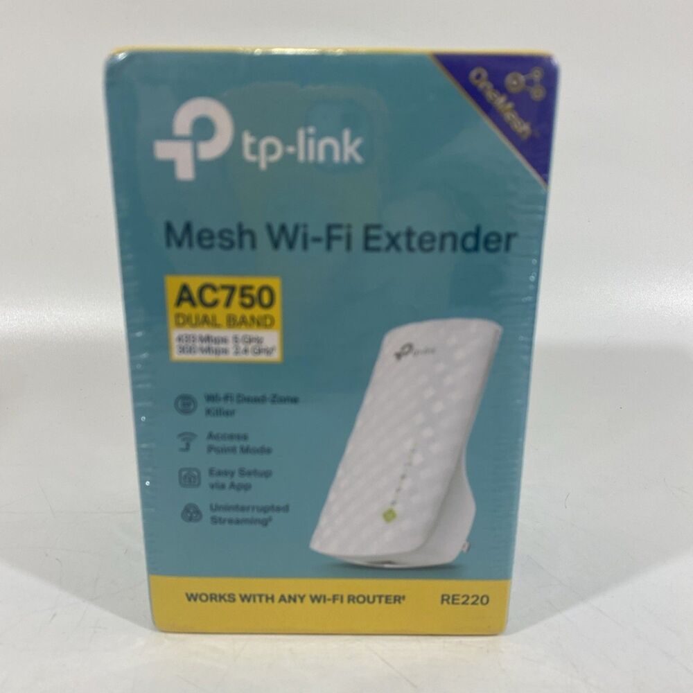 TP-LINK AC750 Dual Band 433 Mbps Mesh WiFi Range Extender Works W/ Any‎ Router